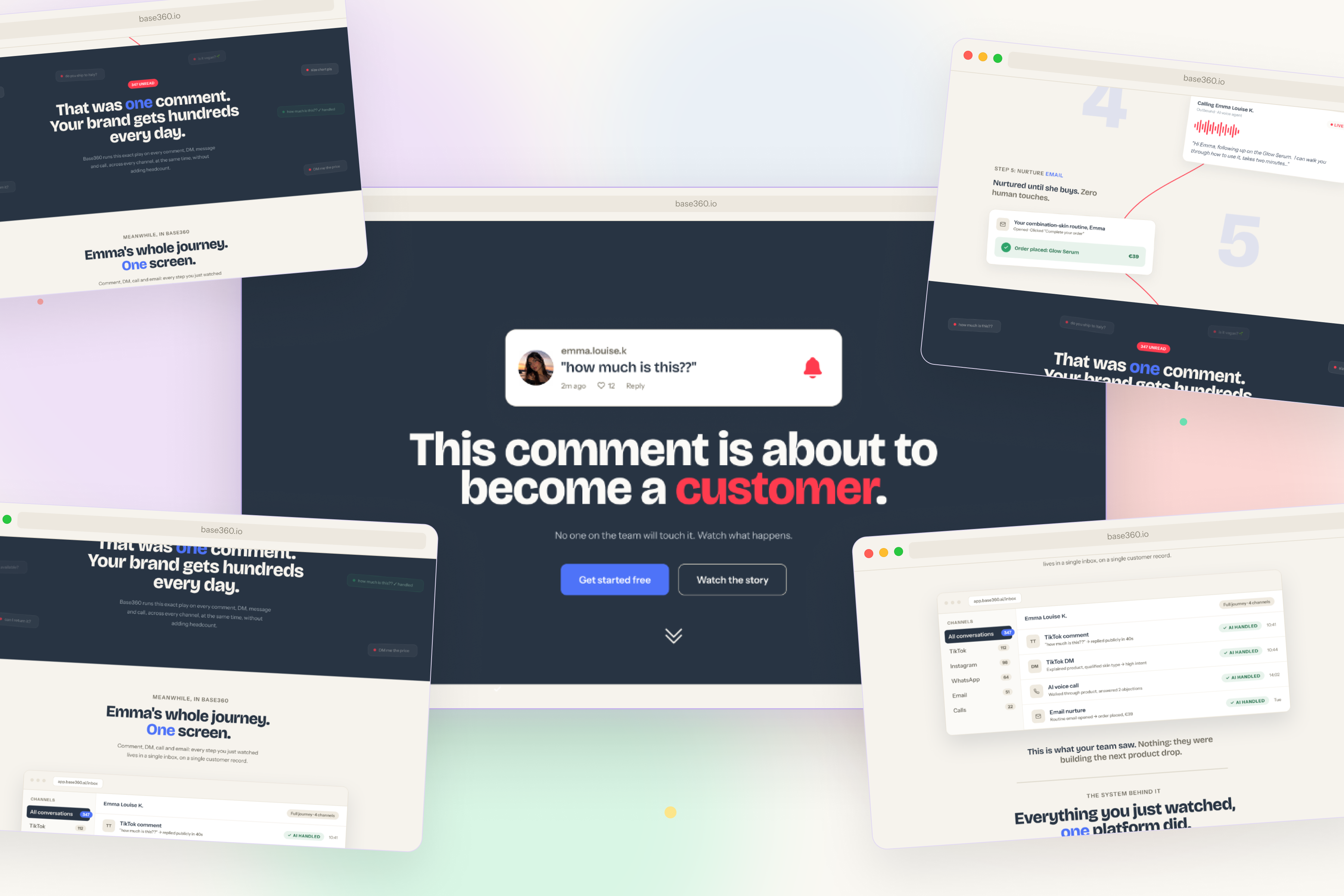 Designing a landing page that doesn't tell a story. It is one screens