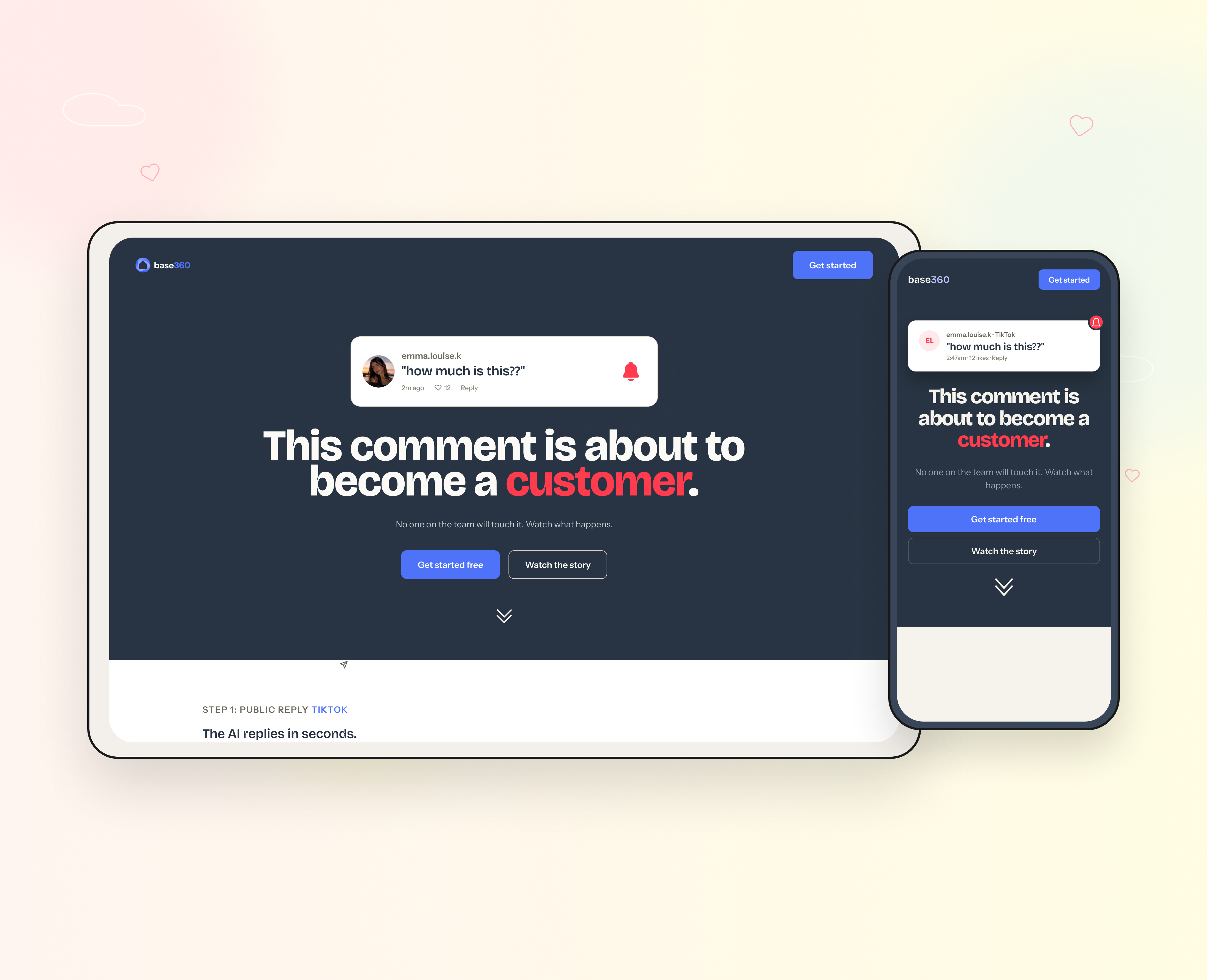 Designing a landing page that doesn't tell a story. It is one